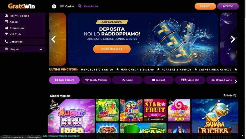 Gratowin Casino: casino non aams sicuri