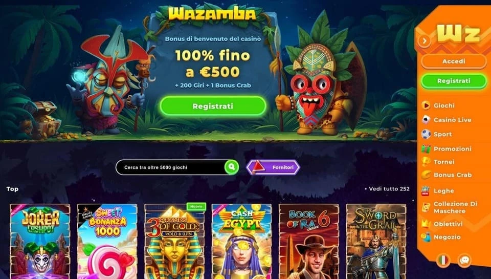 Wazamba Casino: casinò non aams