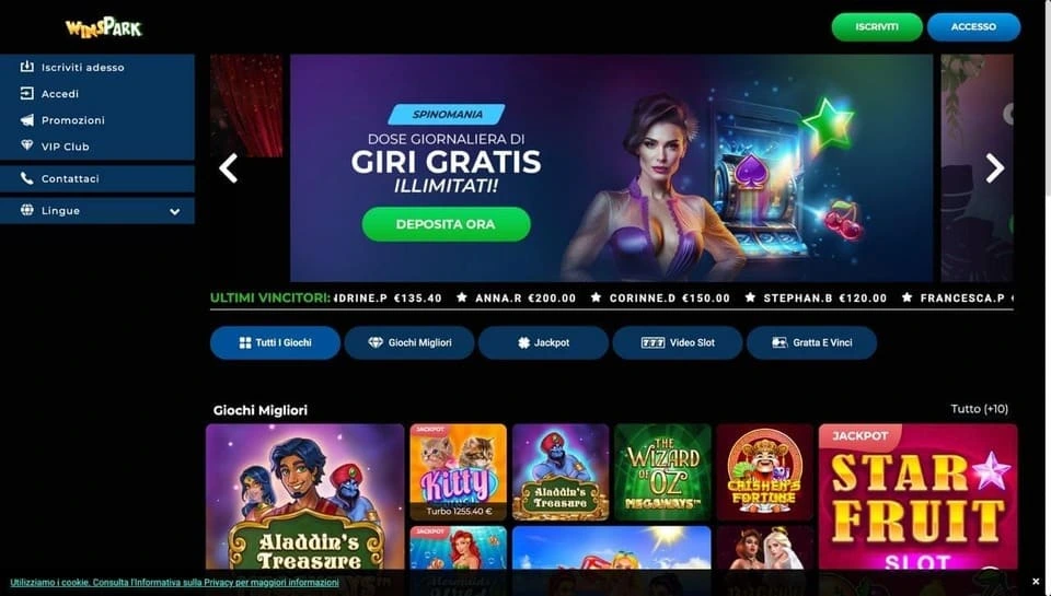 WinsPark Casino: casino online non aams